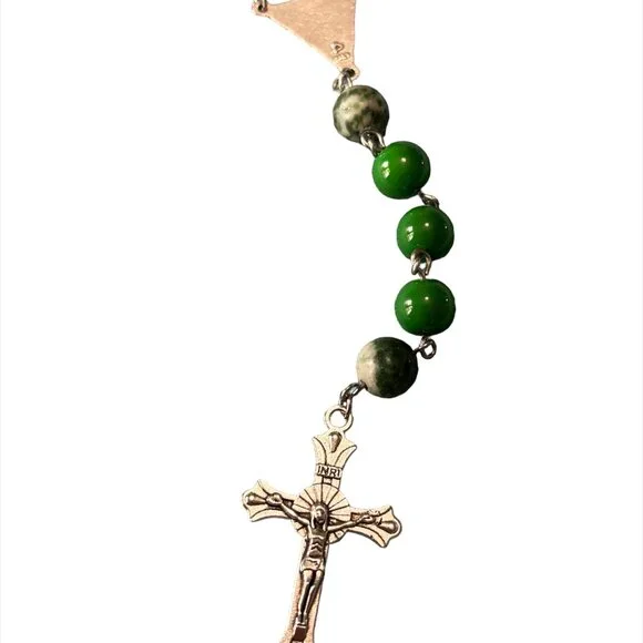 Green Chi Rho Catholic Rosary - Picture 3 of 3